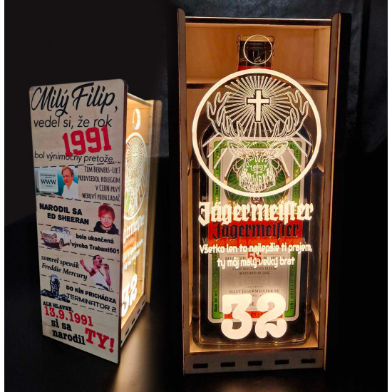  Exkluzivní dárkový box na láhev alkoholu JAGERMEISTER 1l